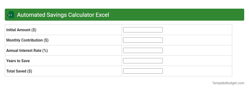 Automated Savings Calculator Excel