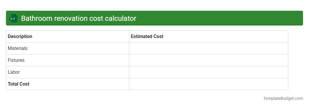 Bathroom renovation cost calculator