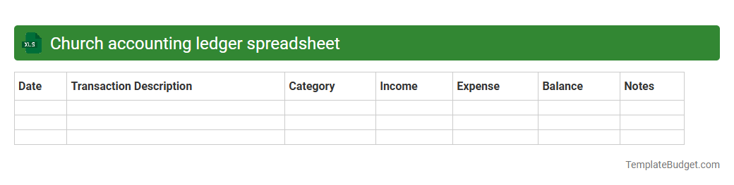 Church accounting ledger spreadsheet