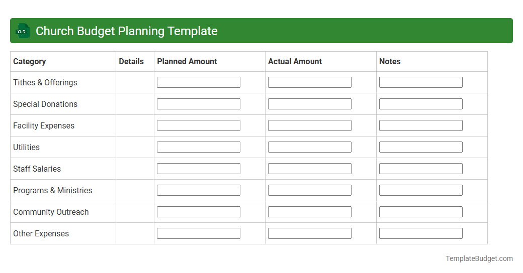 Church Budget Planning Template