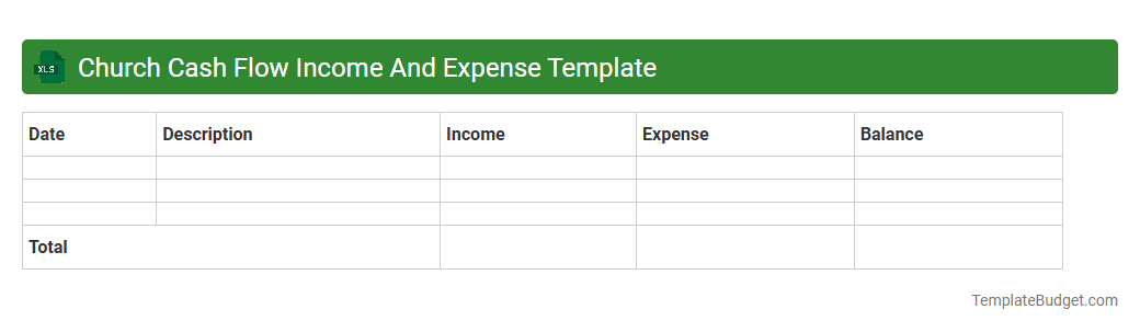 Church Cash Flow Income And Expense Template