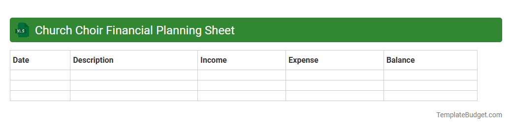 Church Choir Financial Planning Sheet