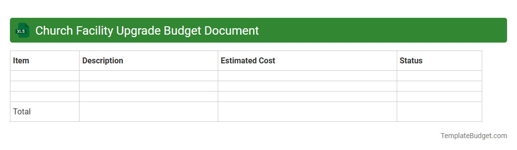 Church Facility Upgrade Budget Document