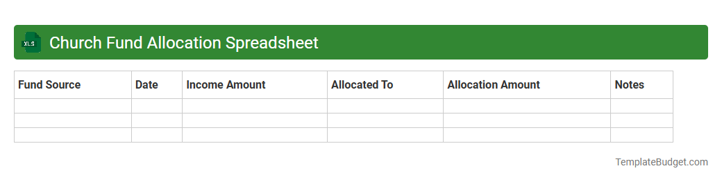 Church Fund Allocation Spreadsheet