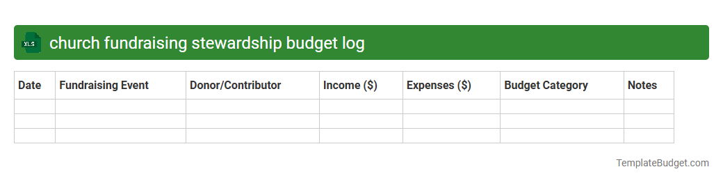 church fundraising stewardship budget log