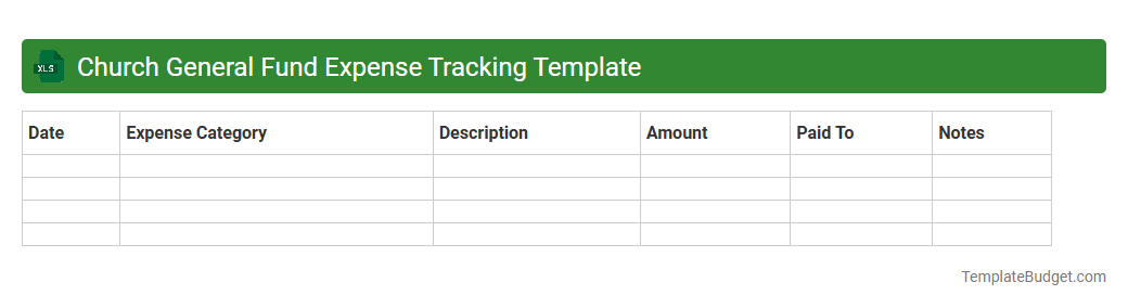 Church General Fund Expense Tracking Template
