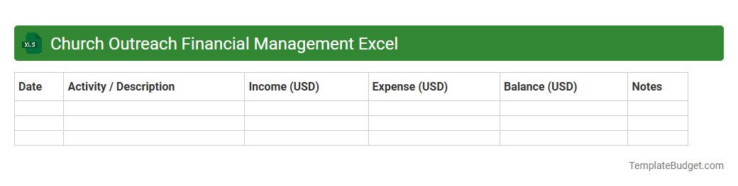 Church Outreach Financial Management Excel