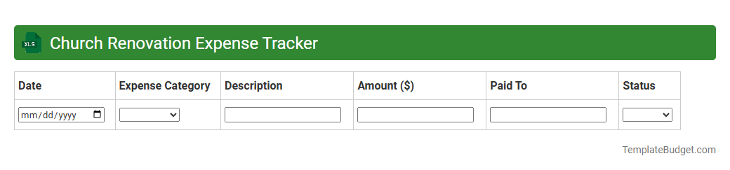Church Renovation Expense Tracker