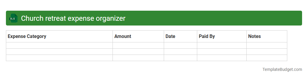 Church retreat expense organizer
