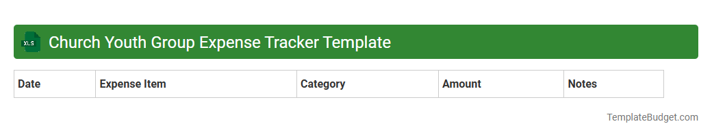 Church Youth Group Expense Tracker Template
