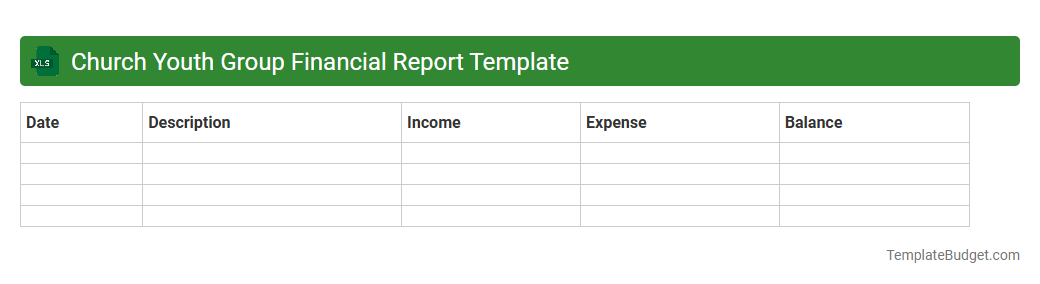 Church Youth Group Financial Report Template