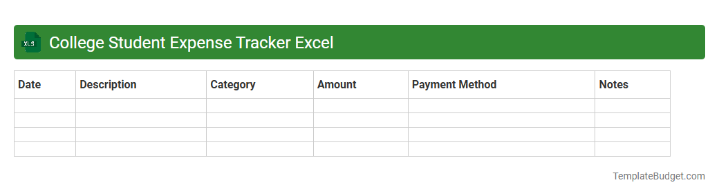 College Student Expense Tracker Excel