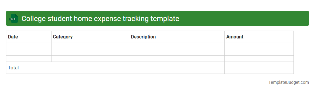 College student home expense tracking template