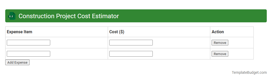 Construction Project Cost Estimator