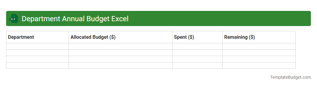 Department Annual Budget Excel