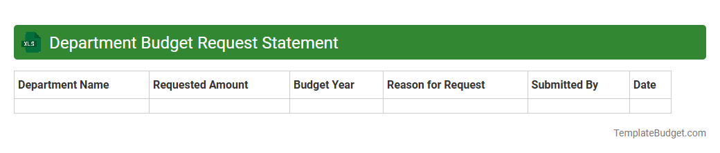Department Budget Request Statement