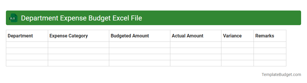 Department Expense Budget Excel File