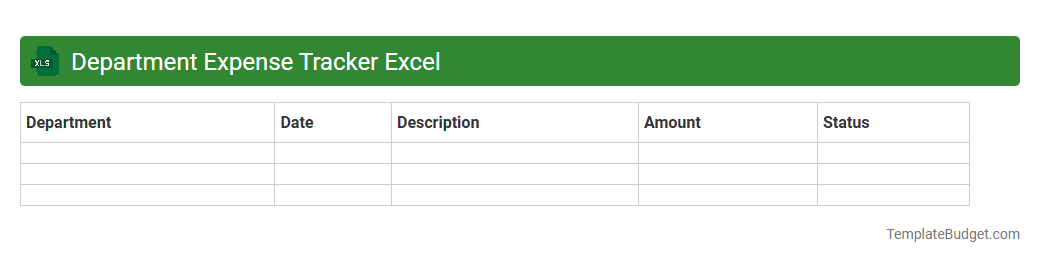 Department Expense Tracker Excel