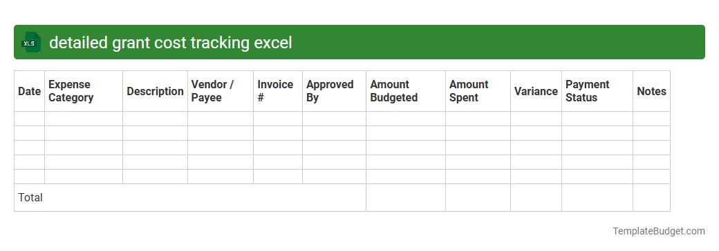 detailed grant cost tracking excel