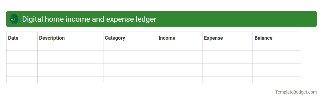 Digital home income and expense ledger