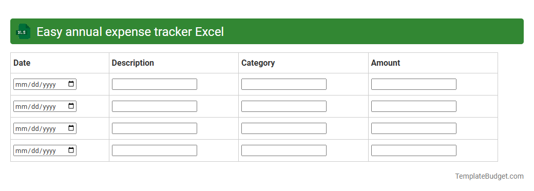 Easy annual expense tracker Excel