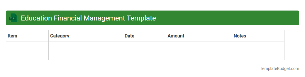 Education Financial Management Template