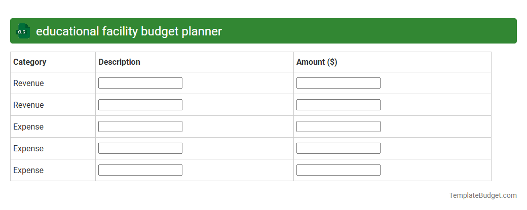 educational facility budget planner