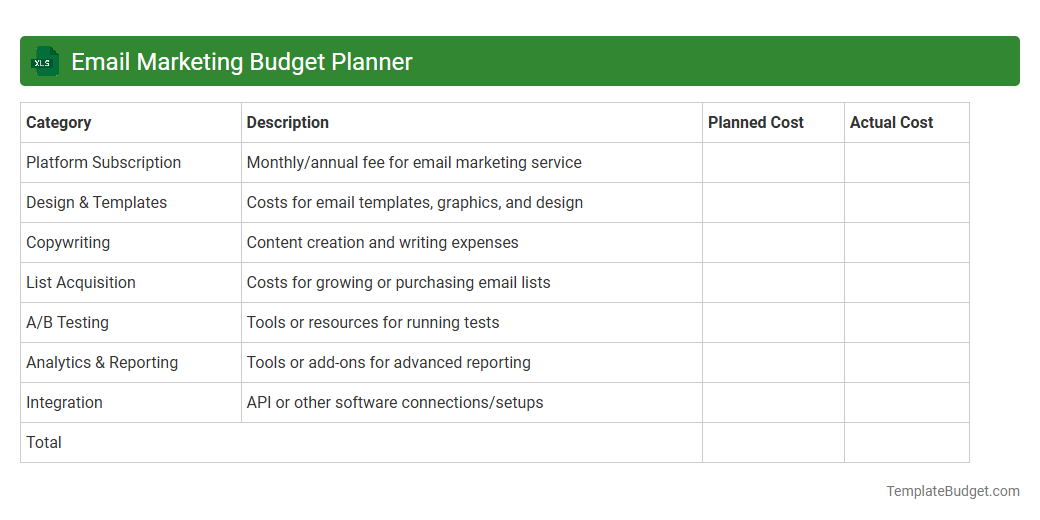 Email Marketing Budget Planner