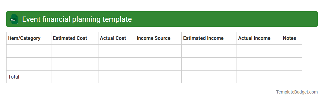 Event financial planning template