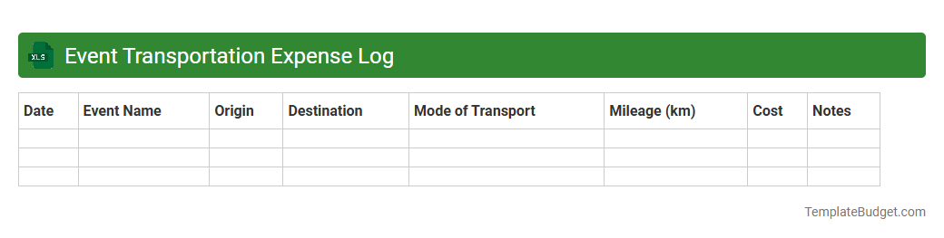 Event Transportation Expense Log