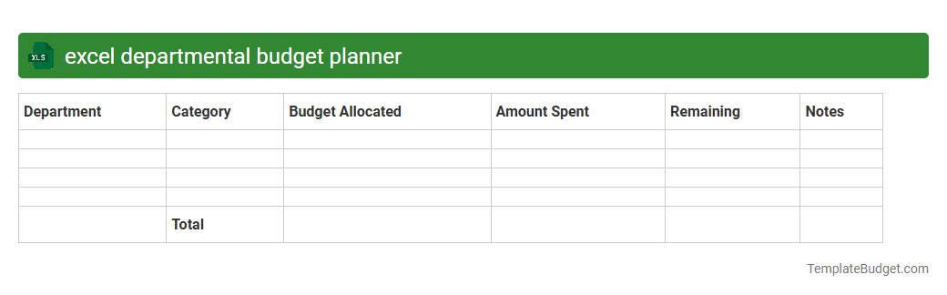 excel departmental budget planner