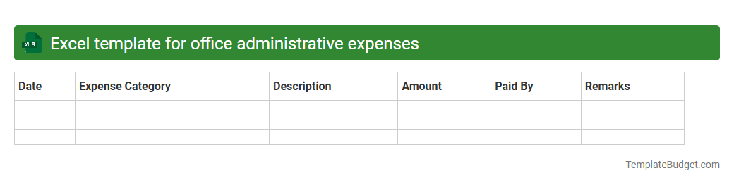 Excel template for office administrative expenses