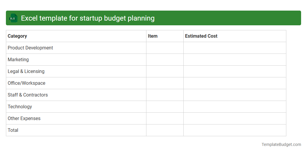 Excel template for startup budget planning