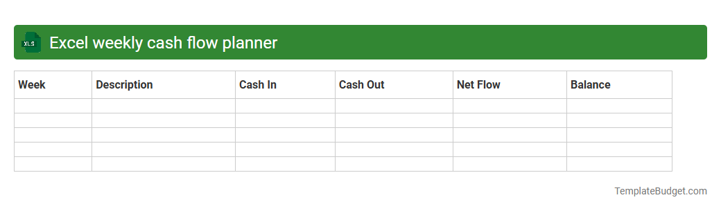 Excel weekly cash flow planner