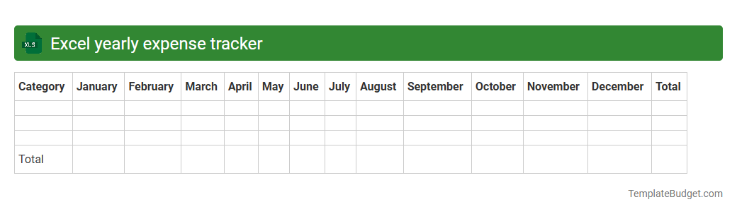 Excel yearly expense tracker