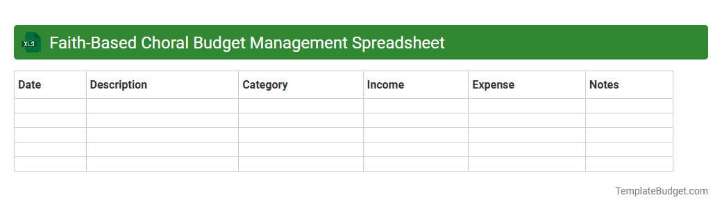 Faith-Based Choral Budget Management Spreadsheet