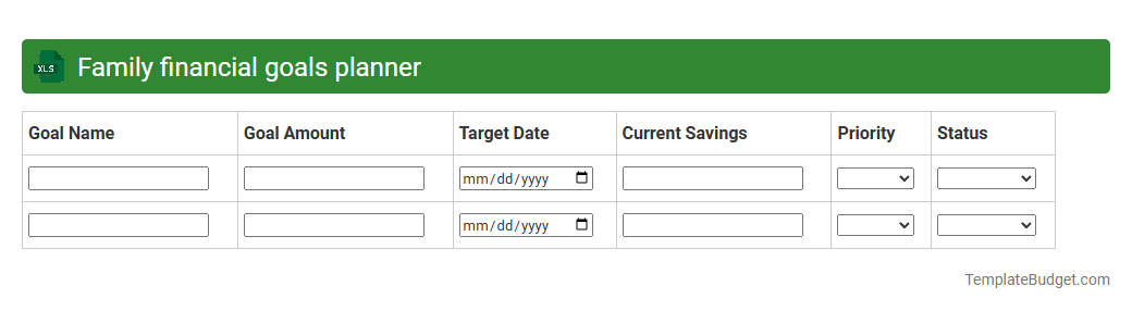 Family financial goals planner
