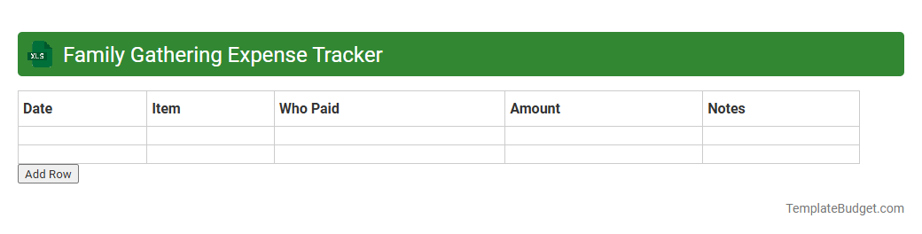 Family Gathering Expense Tracker