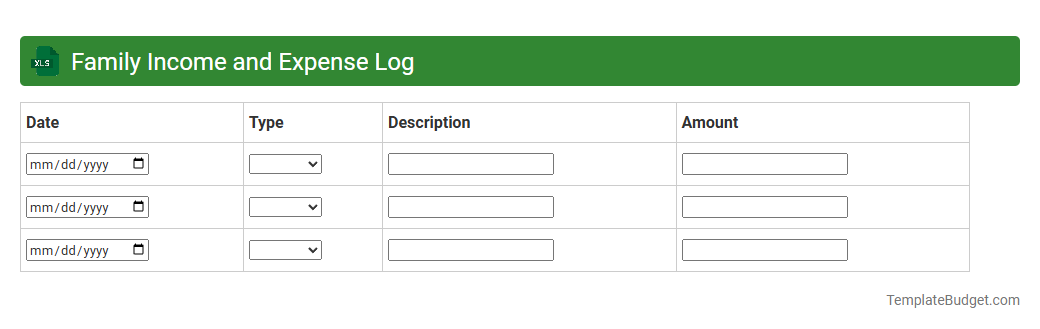 Family Income and Expense Log