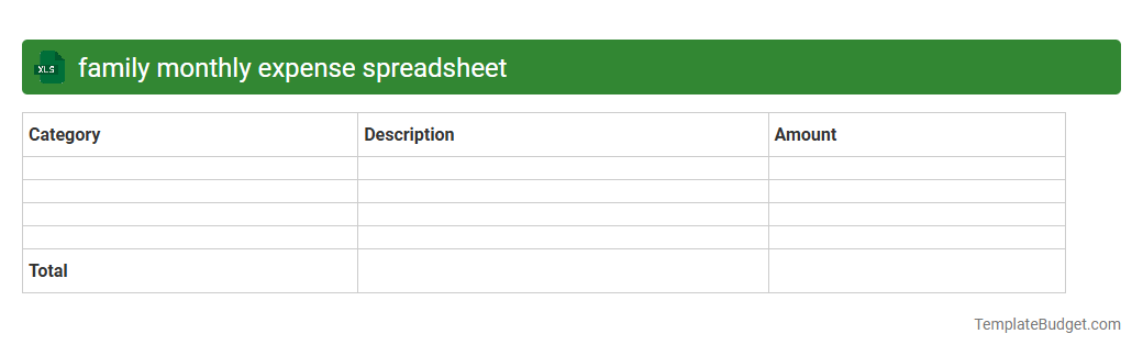 family monthly expense spreadsheet