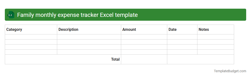 Family monthly expense tracker Excel template