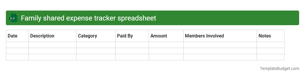 Family shared expense tracker spreadsheet