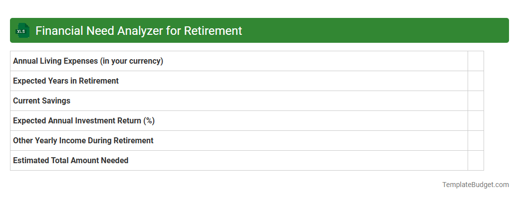 Financial Need Analyzer for Retirement
