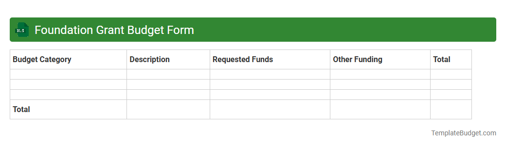 Foundation Grant Budget Form