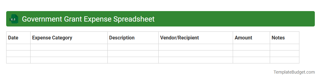 Government Grant Expense Spreadsheet