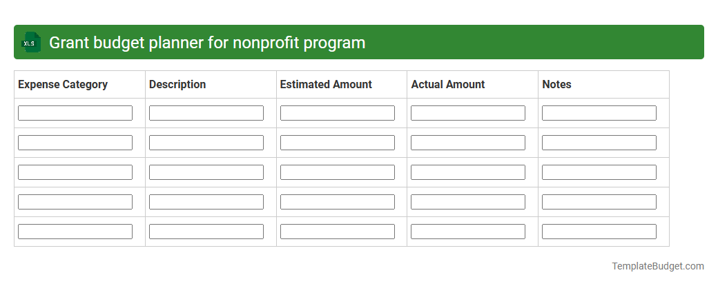Grant budget planner for nonprofit program
