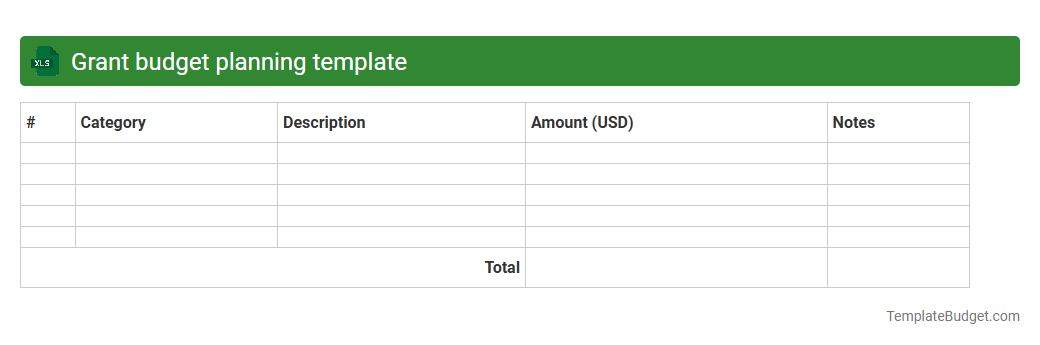 Grant budget planning template