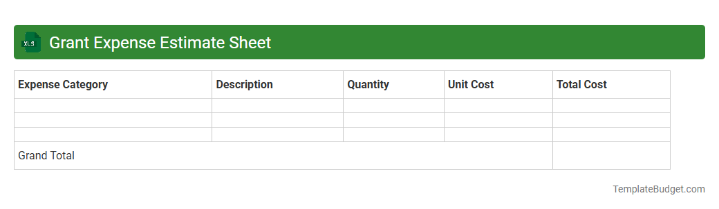 Grant Expense Estimate Sheet