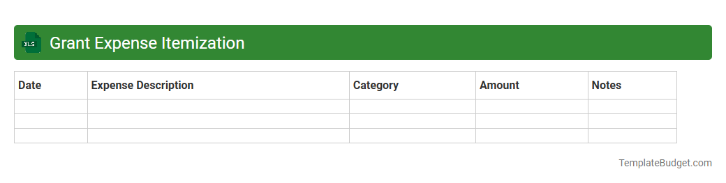 Grant Expense Itemization