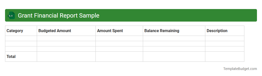 Grant Financial Report Sample